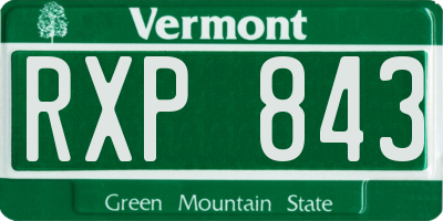 VT license plate RXP843