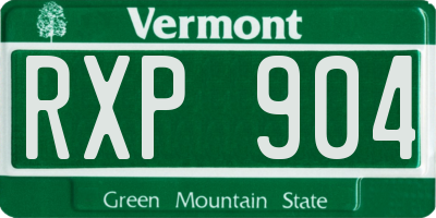 VT license plate RXP904