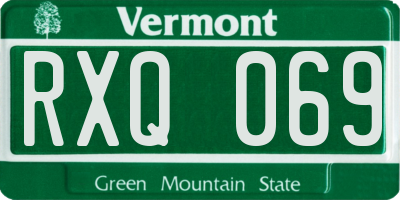 VT license plate RXQ069