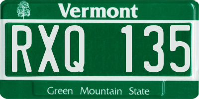 VT license plate RXQ135