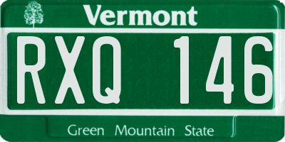 VT license plate RXQ146