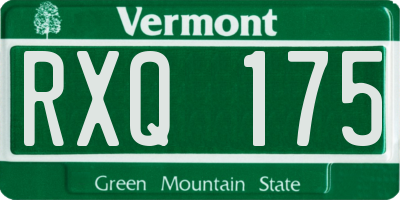 VT license plate RXQ175