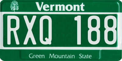 VT license plate RXQ188