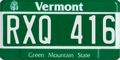 VT license plate RXQ416