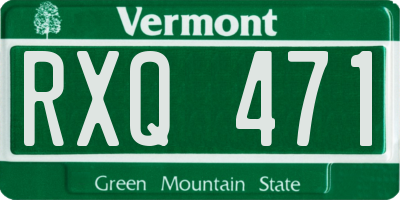 VT license plate RXQ471