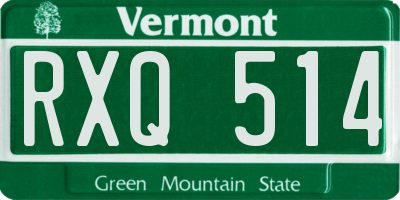 VT license plate RXQ514