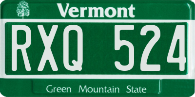 VT license plate RXQ524