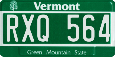 VT license plate RXQ564