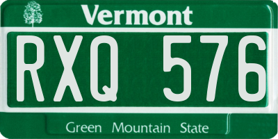 VT license plate RXQ576