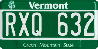 VT license plate RXQ632