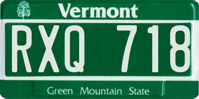 VT license plate RXQ718