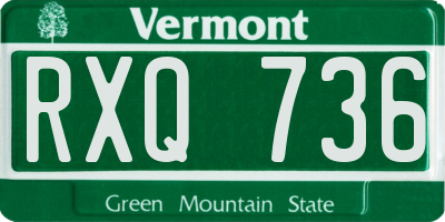 VT license plate RXQ736