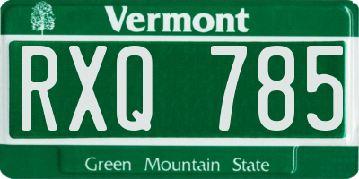 VT license plate RXQ785