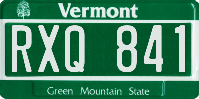 VT license plate RXQ841
