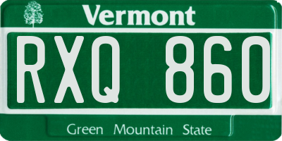 VT license plate RXQ860