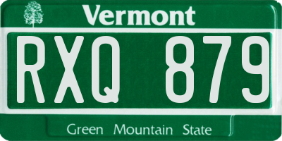 VT license plate RXQ879