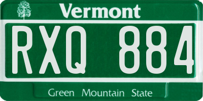 VT license plate RXQ884