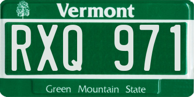 VT license plate RXQ971