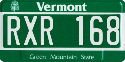 VT license plate RXR168
