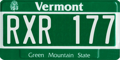 VT license plate RXR177