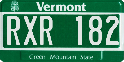 VT license plate RXR182