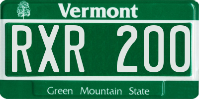 VT license plate RXR200