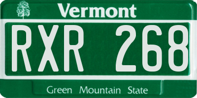 VT license plate RXR268