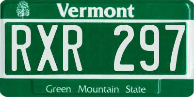 VT license plate RXR297