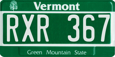 VT license plate RXR367