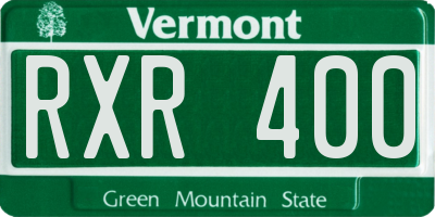VT license plate RXR400