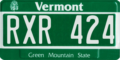 VT license plate RXR424