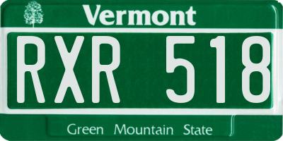 VT license plate RXR518