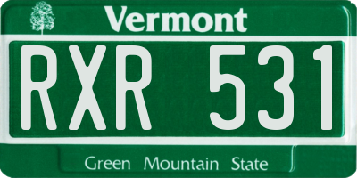 VT license plate RXR531