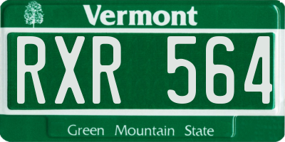 VT license plate RXR564
