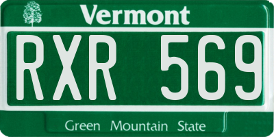 VT license plate RXR569