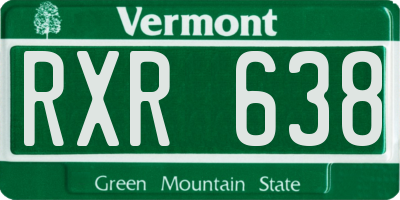 VT license plate RXR638