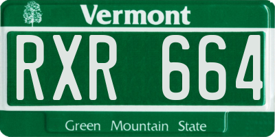 VT license plate RXR664
