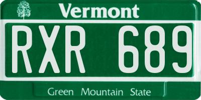 VT license plate RXR689