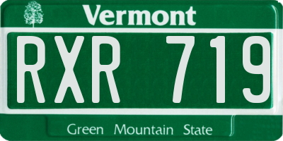VT license plate RXR719