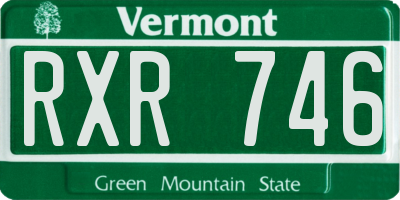 VT license plate RXR746