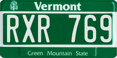 VT license plate RXR769