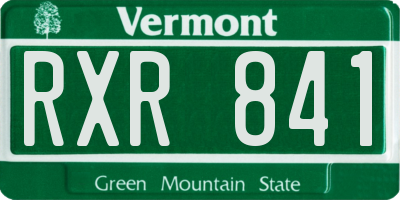 VT license plate RXR841