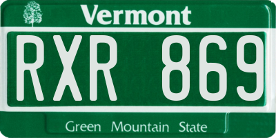 VT license plate RXR869