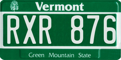 VT license plate RXR876