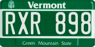 VT license plate RXR898