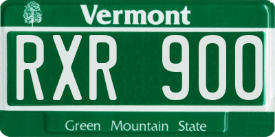 VT license plate RXR900