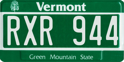 VT license plate RXR944
