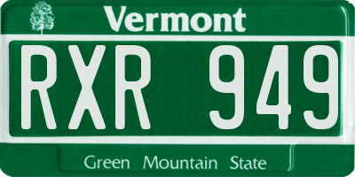 VT license plate RXR949