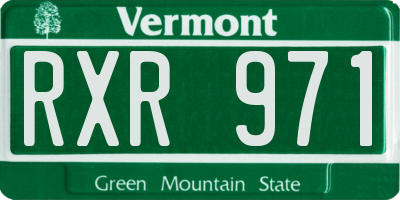 VT license plate RXR971