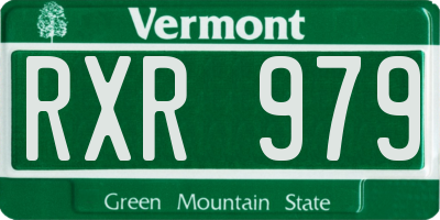VT license plate RXR979
